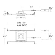 WAC R4DSDN2-F9CS Pop-In 4" Square LED New Construction Downlight with Remote Driver, CCT Selectable