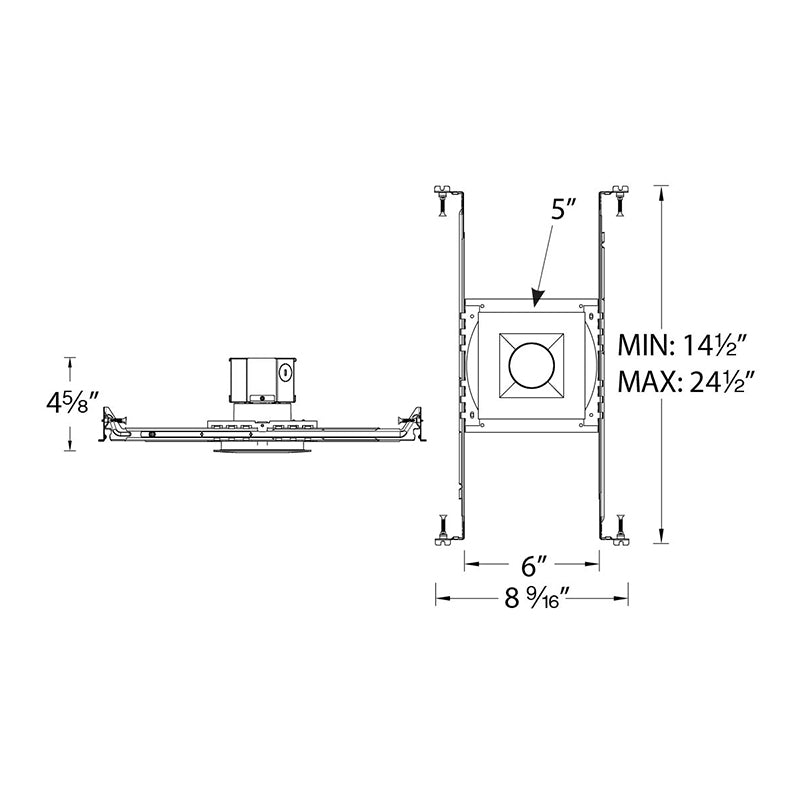 WAC R4DSDN-F9CS Pop-In 4" Square LED New Construction Downlight, CCT Selectable