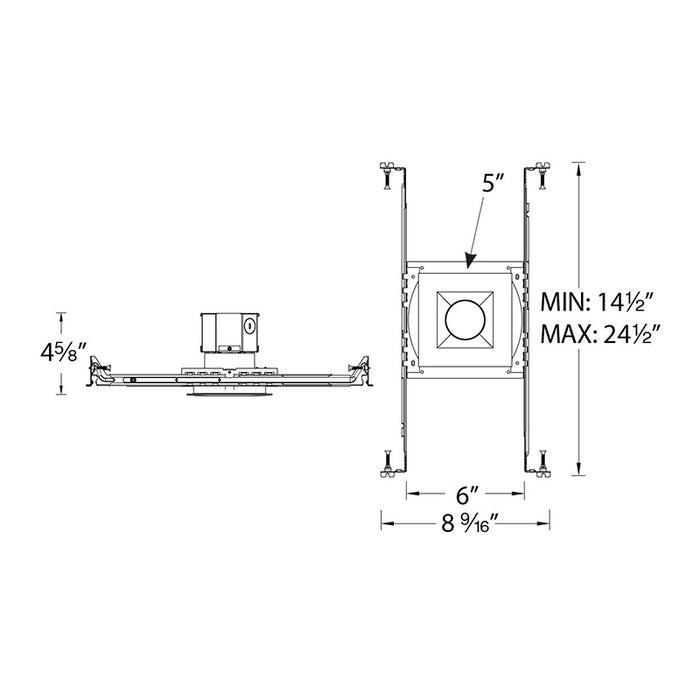 WAC R4DSDN-F9CS Pop-In 4" Square LED New Construction Downlight, CCT Selectable