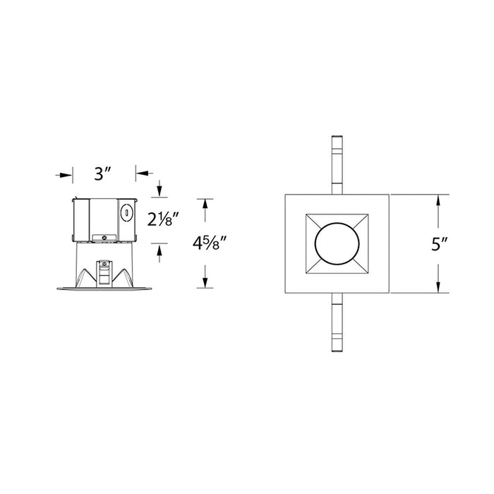 WAC R4DSDR-F9CS Pop-In 4" Square LED Remodel Downlight, CCT Selectable