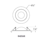 WAC R4ERAR Lotos 4" LED Adjustable Gimbal Trim Canless Downlight, CCT Selectable