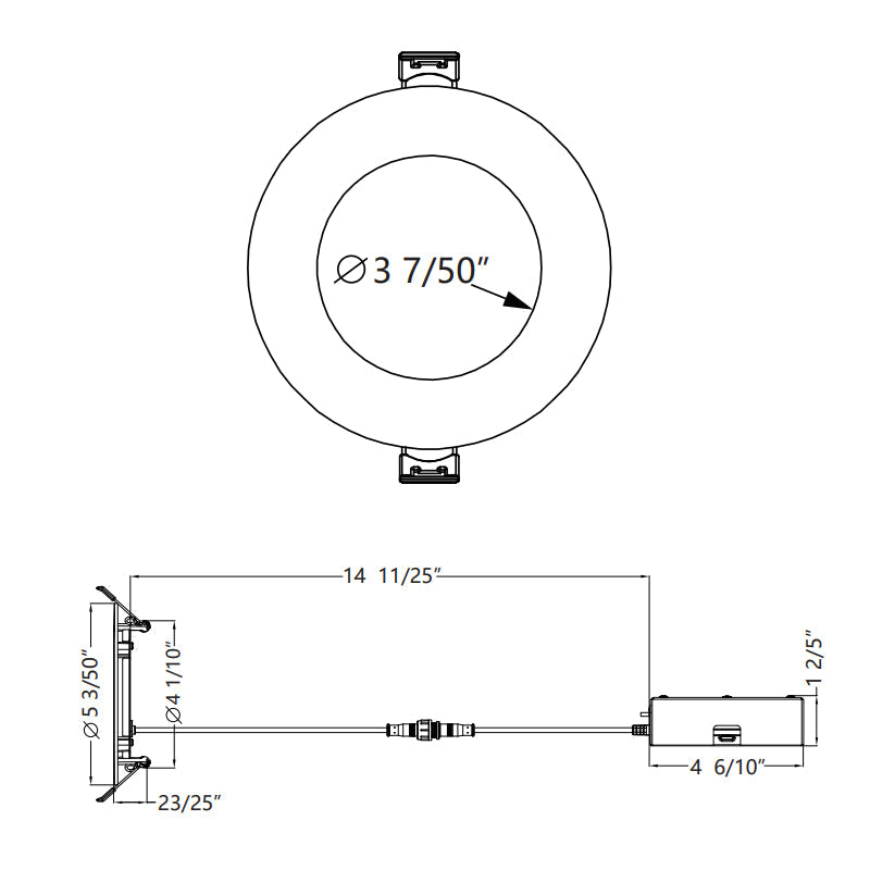 WAC R4ERDR-W9CS Lotos 4" Fire Rated Canless Downlight, CCT Selectable