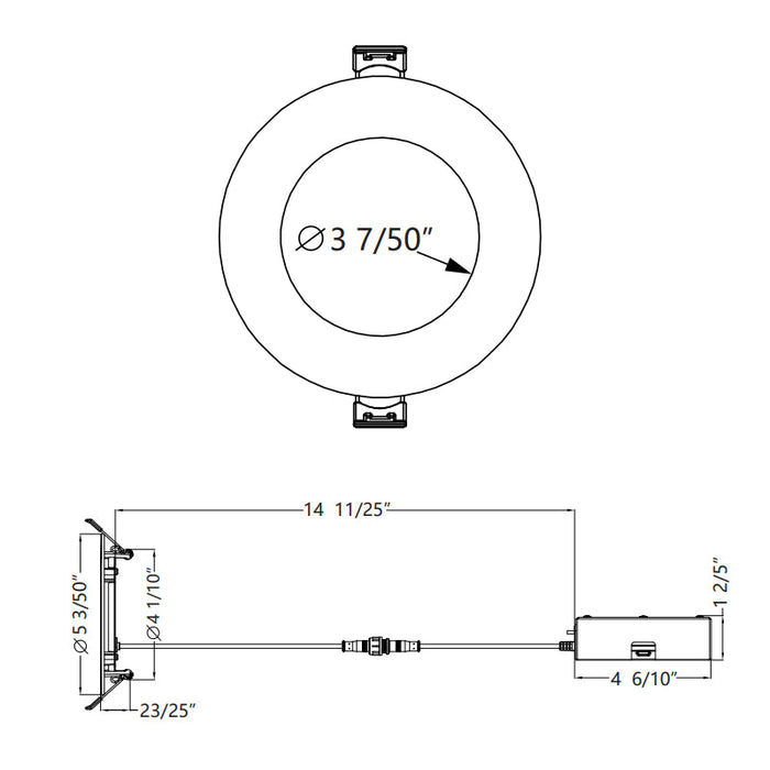 WAC R4ERDR-W9CS Lotos 4" Fire Rated Canless Downlight, CCT Selectable