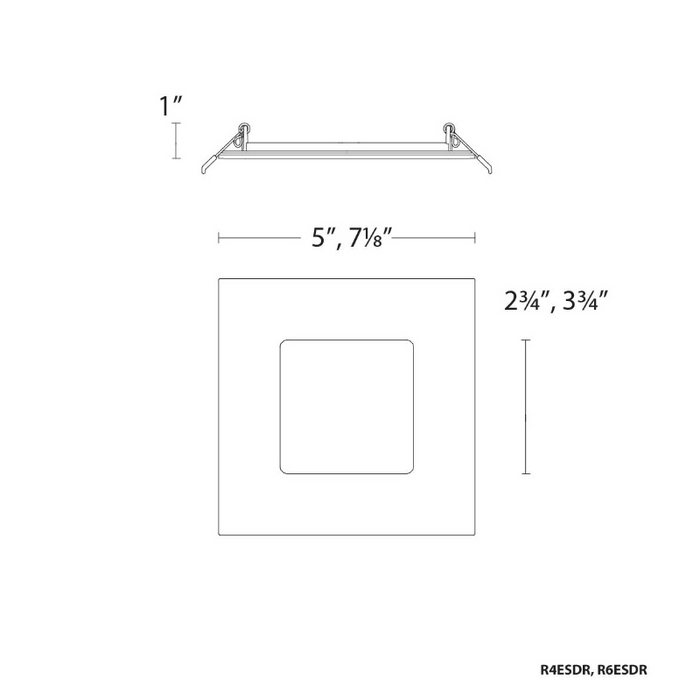 WAC R4ESDR Lotos 4" Square LED Downlight, CCT Selectable