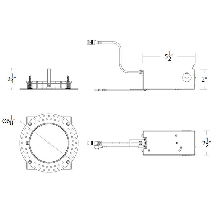 WAC R4FRRL FQ 4" 28W Round Remodel Trimless Housing