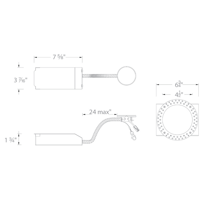 WAC R4RRL Volta 4.5" Round LED Trimless Remodel Housing