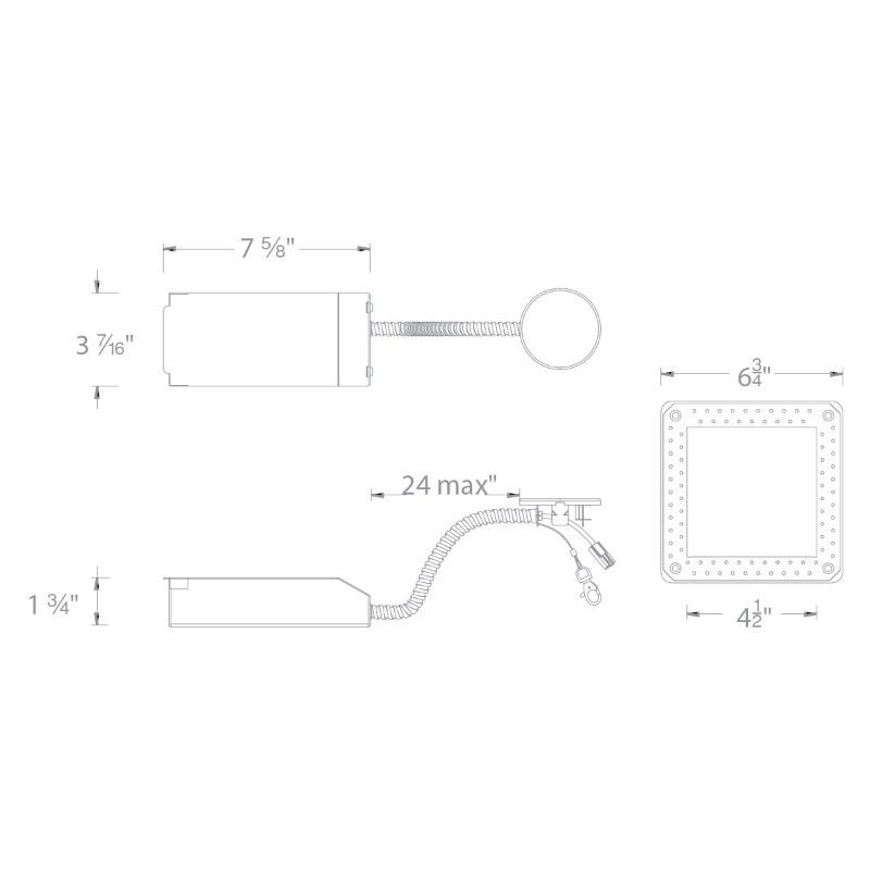 WAC R4SRL Volta 4.5" Square LED Trimless Remodel Housing