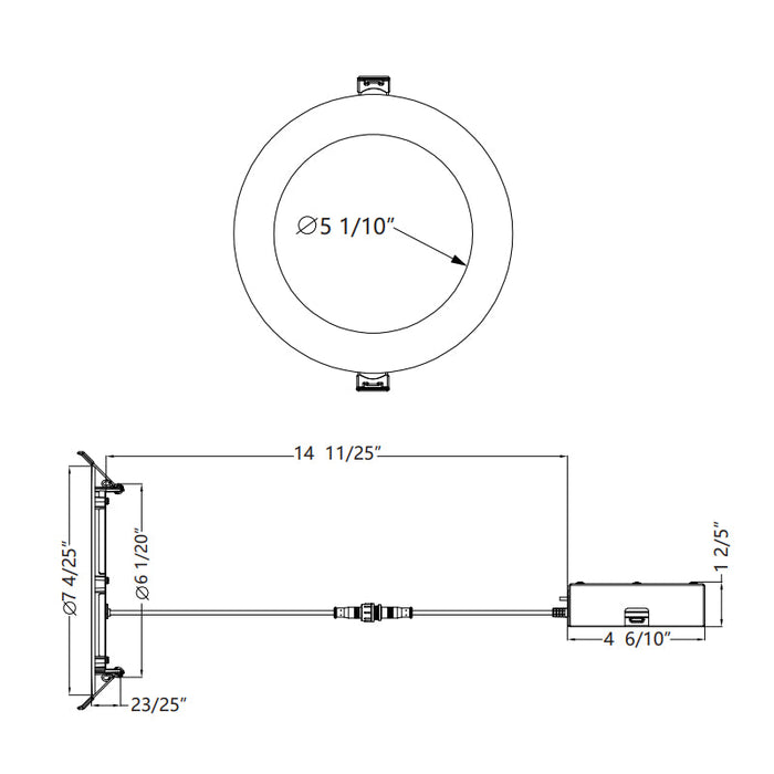 WAC R6ERDR-W9CS Lotos 6" Fire Rated Canless Downlight, CCT Selectable