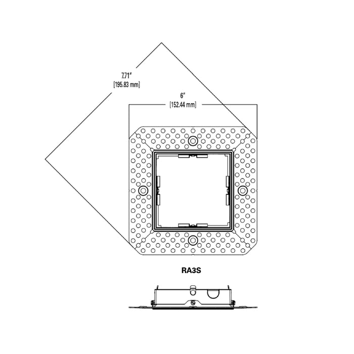 Halo RA3S Rimless Adapter for HLS36SA Housings and Trims