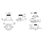 Dals RC03-CC Versa 3" Modular Recessed Downlight, 5CCT Selectable, Regressed