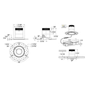 Dals RC03-CC Versa 3" Modular Recessed Downlight, 5CCT Selectable, Regressed, Trimless