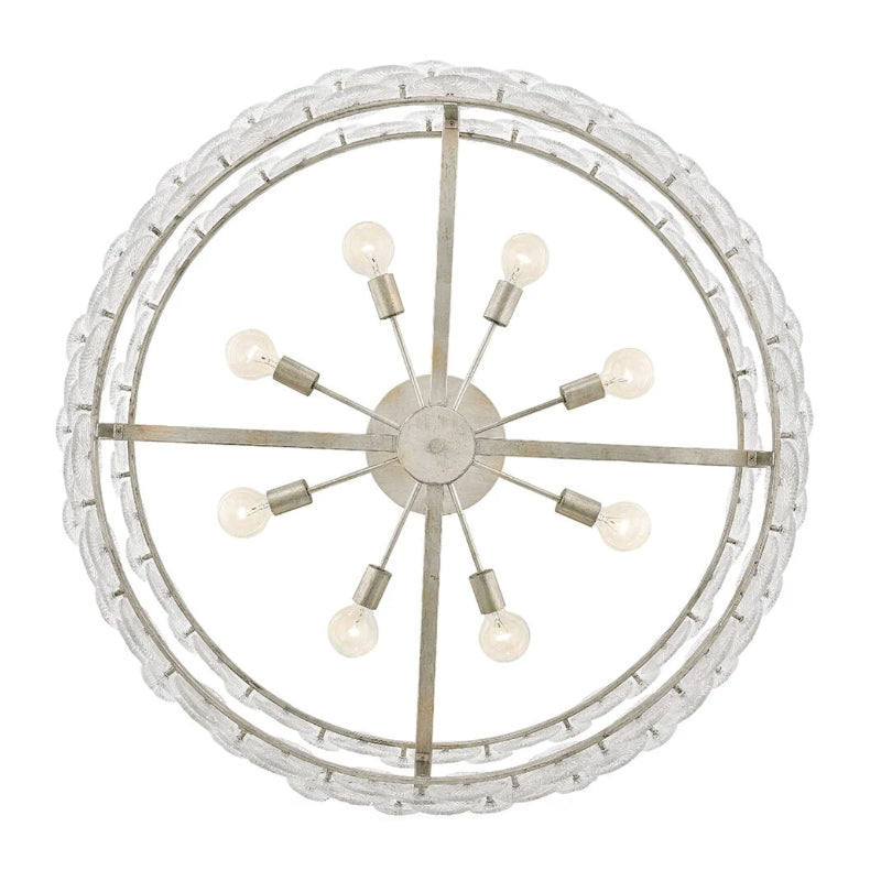 Fredrick Ramond FR30124 Rene 8-lt 45" LED Drum Chandelier - Glacial