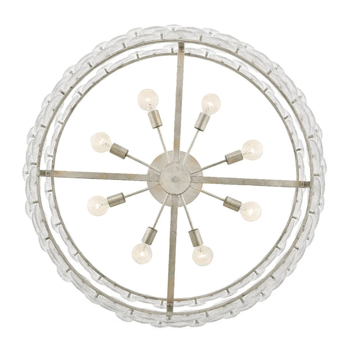 Fredrick Ramond FR30124 Rene 8-lt 45" LED Drum Chandelier - Glacial