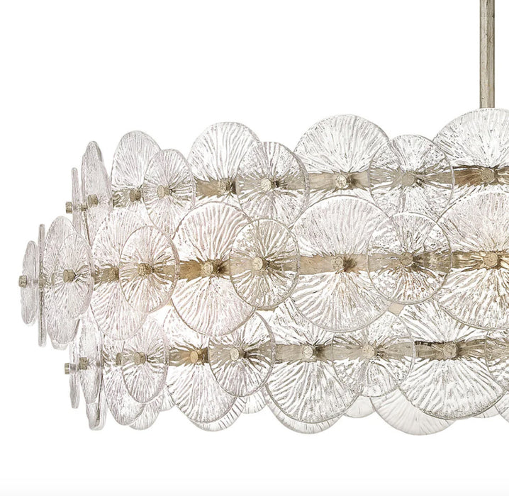 Fredrick Ramond FR30124 Rene 8-lt 45" LED Drum Chandelier - Glacial