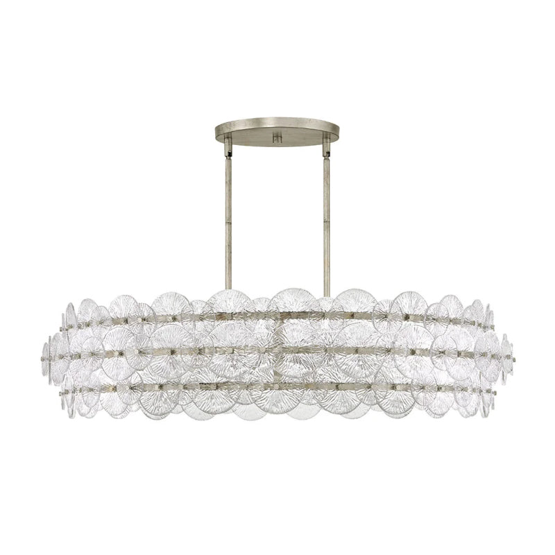 Fredrick Ramond FR30124 Rene 8-lt 45" LED Drum Chandelier - Glacial