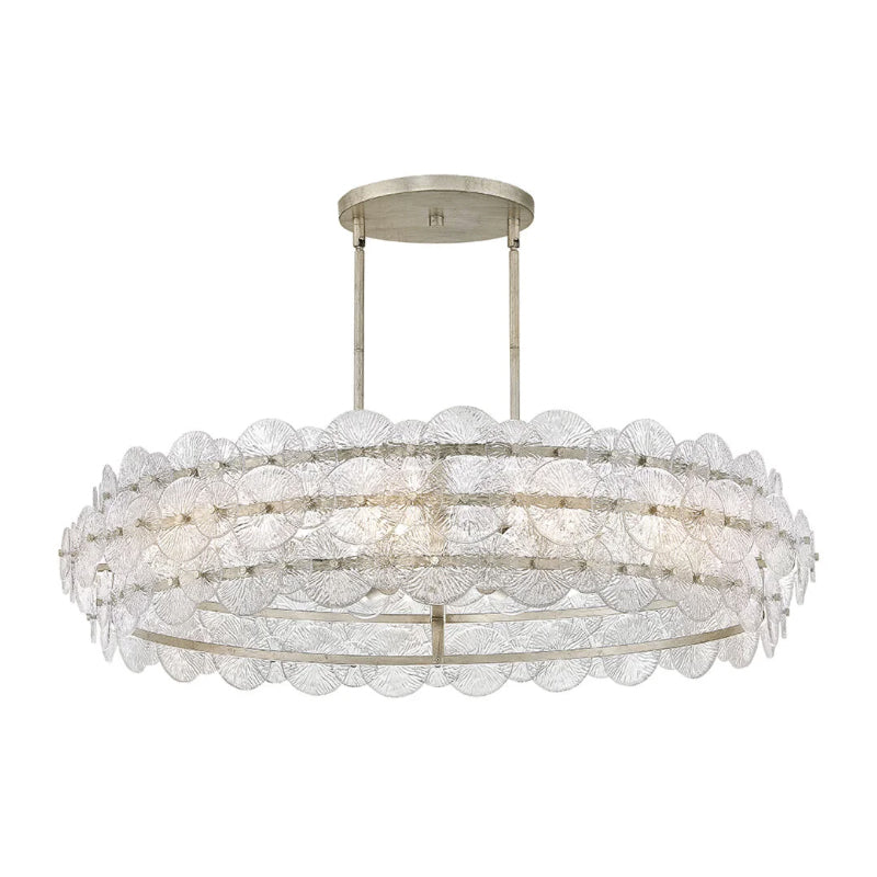 Fredrick Ramond FR30124 Rene 8-lt 45" LED Drum Chandelier - Glacial