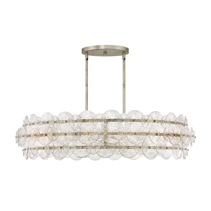 Fredrick Ramond FR30124 Rene 8-lt 45" LED Drum Chandelier - Glacial