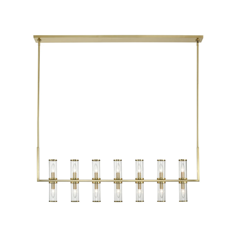 Alora LP309077 Revolve 14-lt 47" Linear Pendant - Natural Brass