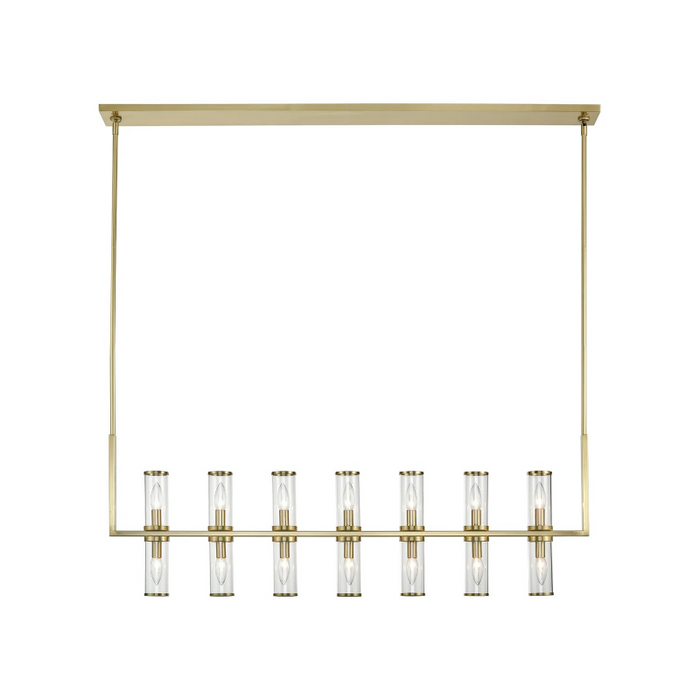 Alora LP309077 Revolve 14-lt 47" Linear Pendant - Natural Brass