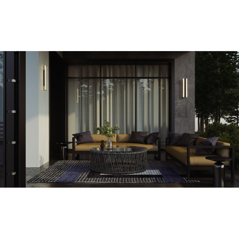 AFX REAW0524LAJUD REAW Series Rhea 2-lt 24" Tall LED Outdoor Sconce with Emergency Back-Up