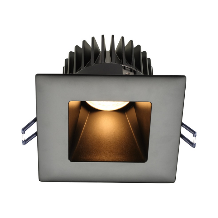 Lotus LD4S-HO 4" 18W LED Square Deep Regressed Plenum Rated Downlight, 5CCT Selectable - Black/Black