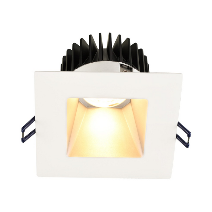 Lotus LD4S-HO 4" 18W LED Square Deep Regressed Plenum Rated Downlight, Dim to Warm 3000-1800K - Silver/White
