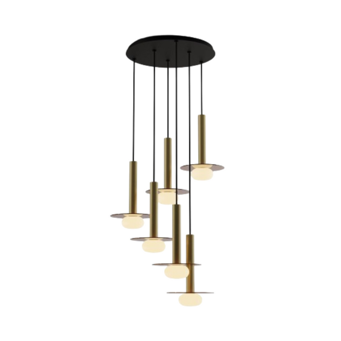 Koncept CMP-C6-S-12 Combi LED Pendant, Glass Plate with Frosted Glass Ball