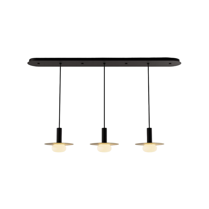 Koncept CMP-L3-S-06 Combi LED Pendant, Metal Plate with Frosted Glass Ball