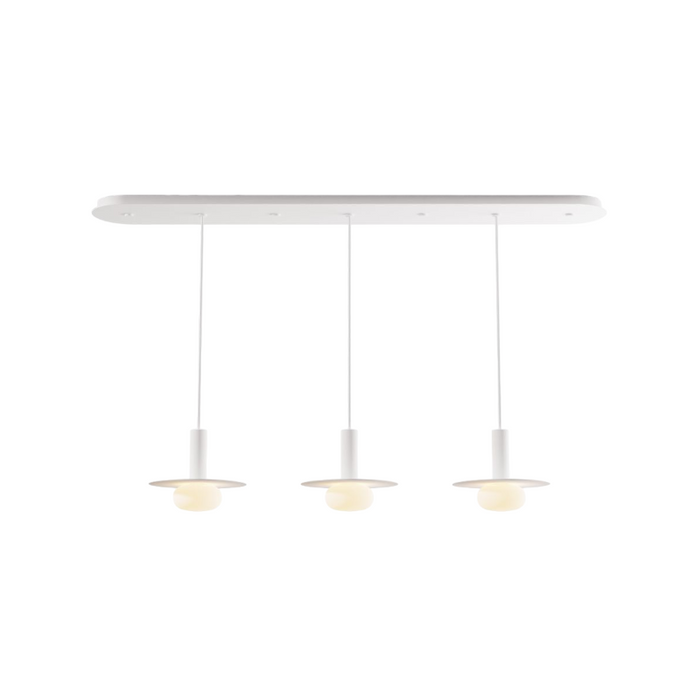 Koncept CMP-L3-S-06 Combi LED Pendant, Metal Plate with Frosted Glass Ball