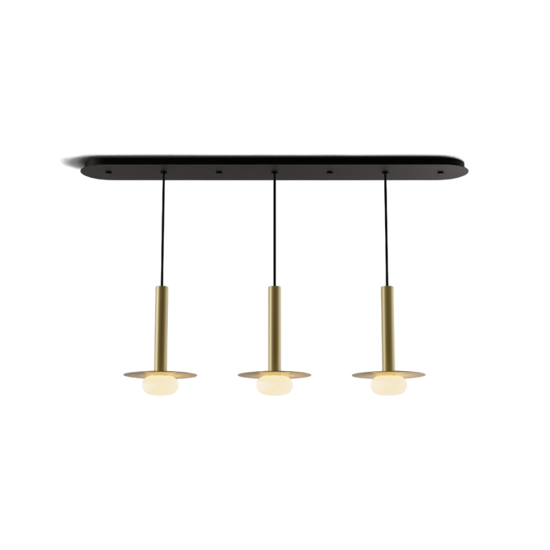 Koncept CMP-L3-S-12 Combi LED Pendant, Metal Plate with Frosted Glass Ball