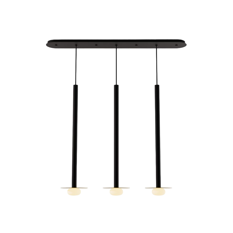 Koncept CMP-L3-S-36 Combi LED Pendant, Metal Plate with Frosted Glass Ball