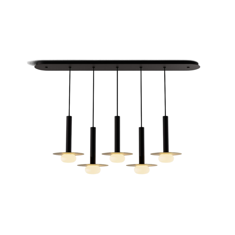 Koncept CMP-L5-S-12 Combi LED Pendant, Metal Plate with Frosted Glass Ball