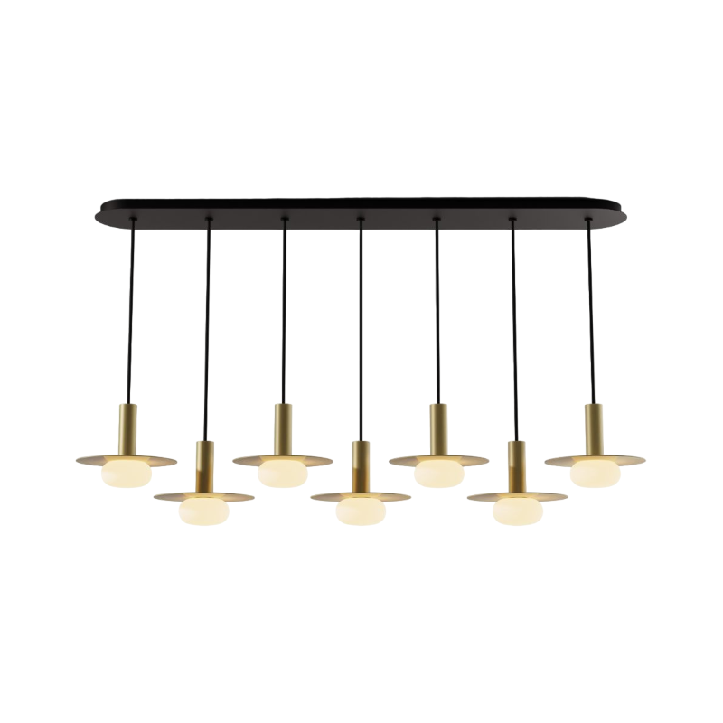 Koncept CMP-L7-S-06 Combi LED Pendant, Metal Plate with Frosted Glass Ball