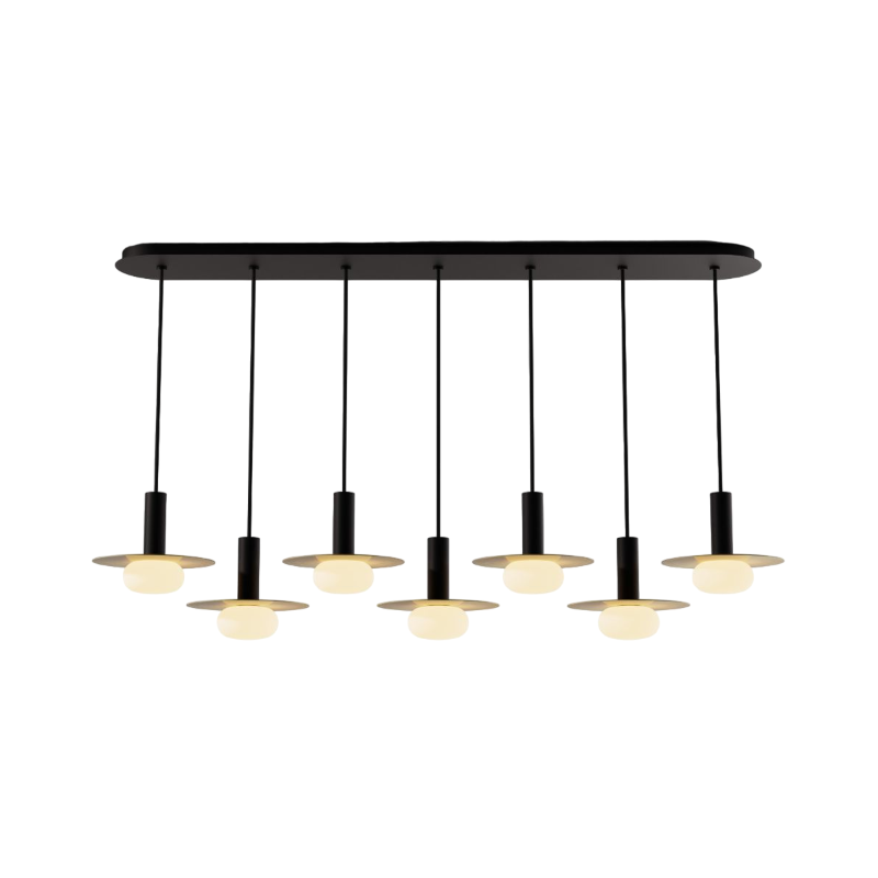 Koncept CMP-L7-S-06 Combi LED Pendant, Metal Plate with Frosted Glass Ball
