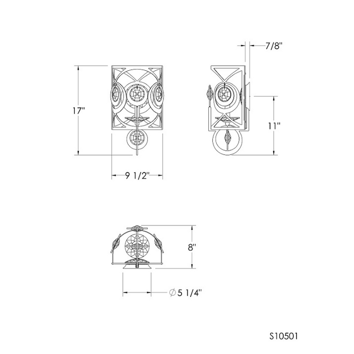 Schonbek S10501 Gwendolynn 1-lt 17" Tall Wall Sconce