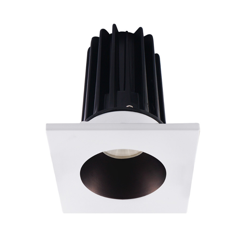Lotus LED-2-S15W Designer 2" 15W LED Square Recessed Downlight, 38° Beam Angle - Bronze/White
