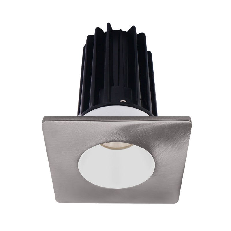 Lotus LED-2-S15W Designer 2" 15W LED Square Recessed Downlight, 38° Beam Angle - White/Brushed Nickel