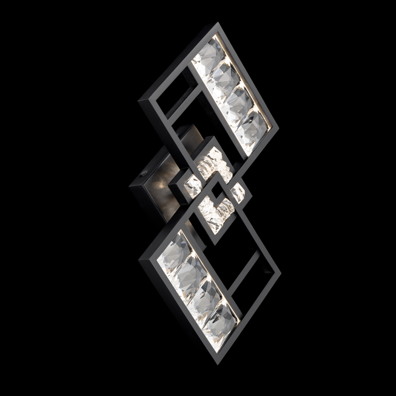 Schonbek S23518 Diamonta 3-lt 18" Tall LED Wall Sconce, CCT Selectable - Black