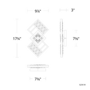 Schonbek S23518 Diamonta 3-lt 18" Tall LED Wall Sconce, CCT Selectable