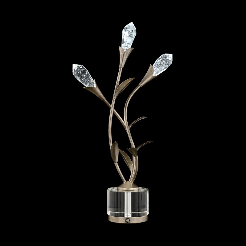 Schonbek S2407 Secret Garden 3-lt 25" Tall LED Table Lamp - Antique Silver