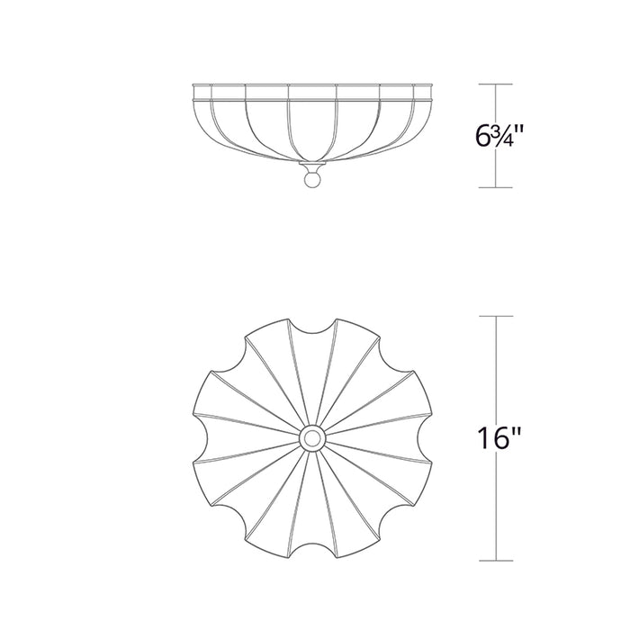 Schonbek S2516 Cupola 16" LED Flush Mount