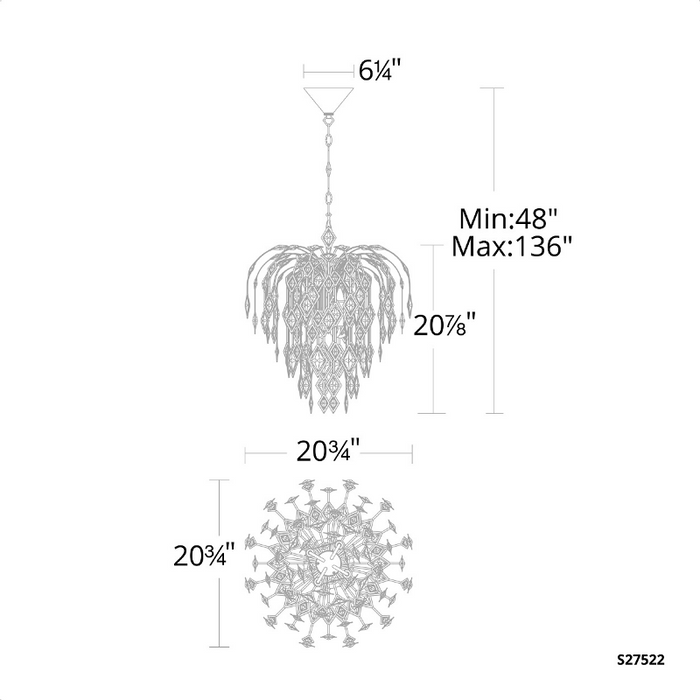 Schonbek S27522 Laureline 6-lt 22" Chandelier