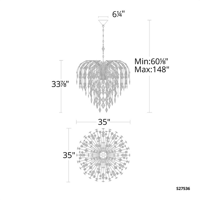 Schonbek S27536 Laureline 4-lt 35" Chandelier