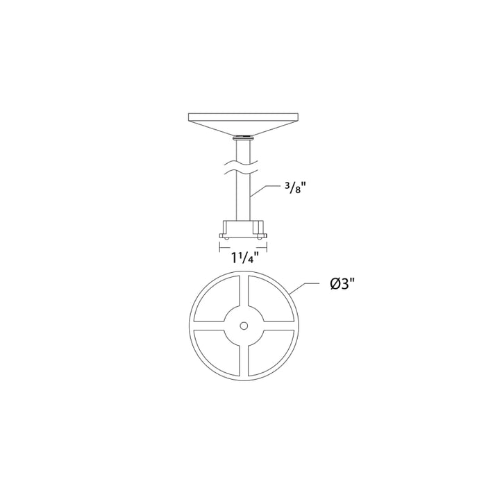 WAC S2C-S96 Ventrix 96" Stem Suspension