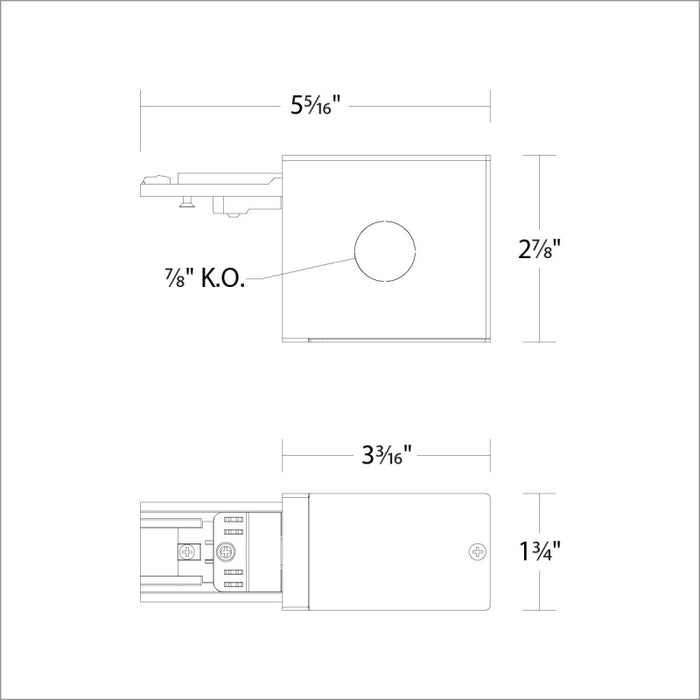WAC S2C-WB-FEB Ventrix Wall and Soffit Feed End Box
