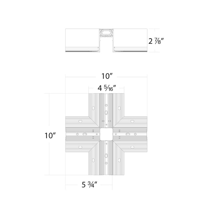 WAC S2CL-X Ventrix Recessed Trimless X Connector