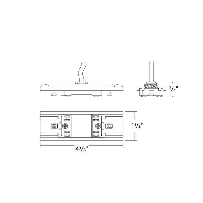 WAC S2CP-FI Ventrix Suspended I Connector With Feed