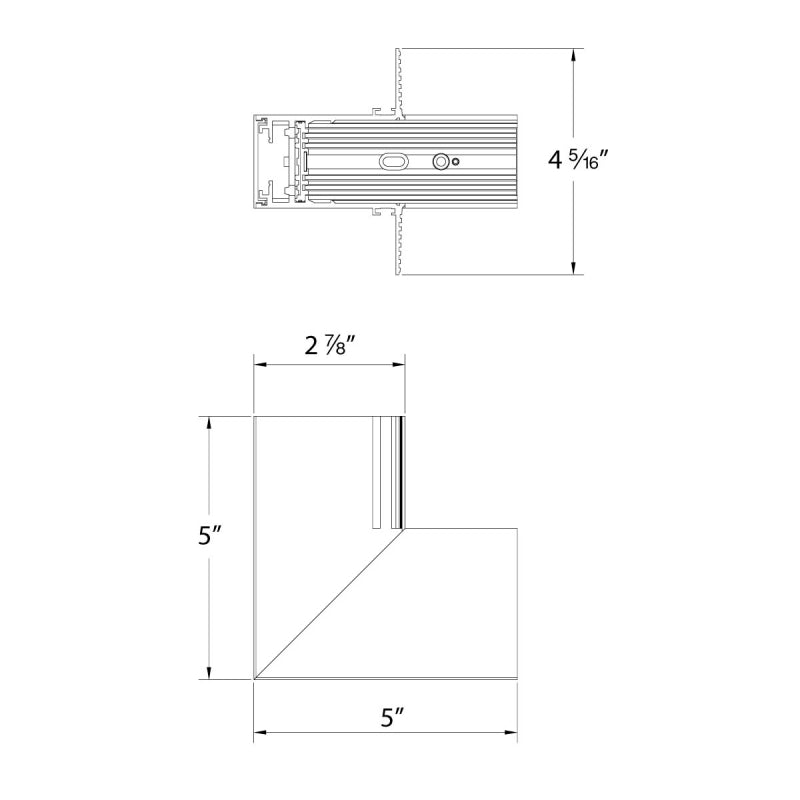 WAC S2CPSL-IC Ventrix Suspended Surface To Recessed Trimless Corner