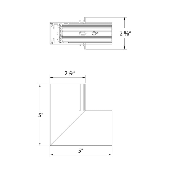 WAC S2CPST-IC Ventrix Suspended Surface To Recessed Corner
