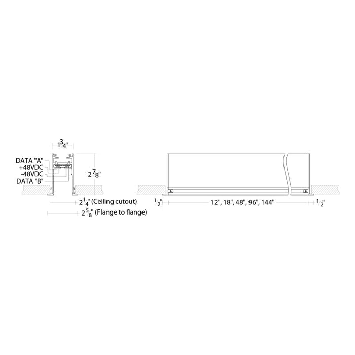 WAC S2CT04 Ventrix 4-ft Recessed Trim Channel